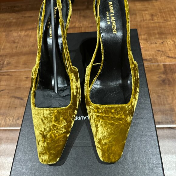 NWT Saint Laurent dream velvet sling back sandal. Size 39 - Picture 4 of 9
